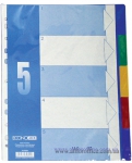 Разделитель пластиковый А4, номерные от 1-5 разделов
