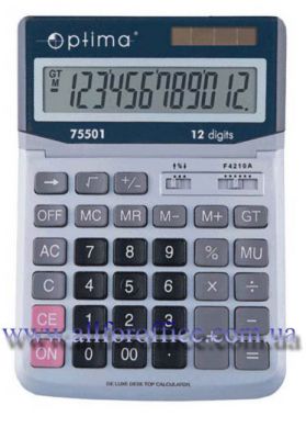 Калькулятор большой настольный 12 разрядов Optima купить с доставкой