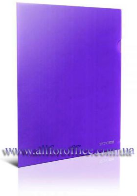 Папка-уголок плотная А4 пластиковая фиолетовая купить Киев