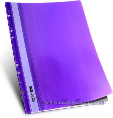 Папка скоросшиватель с перфорацией А4 глянцевая фиолетовая купить