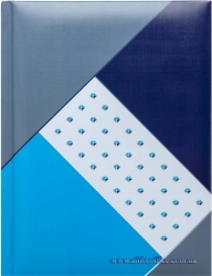 Записная книжка А5 "Fusion", 80 л., клетка, твердая обложка, гл. ламинация с поролоном, синяя