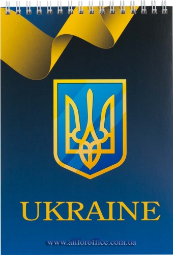 Блокнот на пружине сверху А5 "Україна", 48 л. синий
