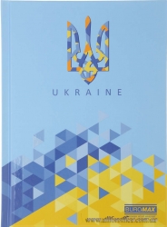 Записная книжка А5 UKRAINE, 96 л., клетка, твердая обложка, голубой