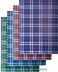 Тетрадь А4 "Шотландка" на спирали сбоку 48 л., клетка, картонная обложка